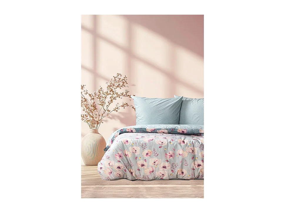 Housse de couette + taie(s) oreiller "Kenz" 100% coton imprimé.