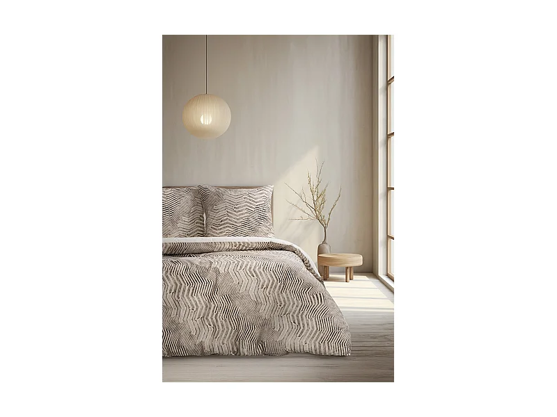 Housse de couette + taie(s) oreiller "Delda" 100% coton imprimé.