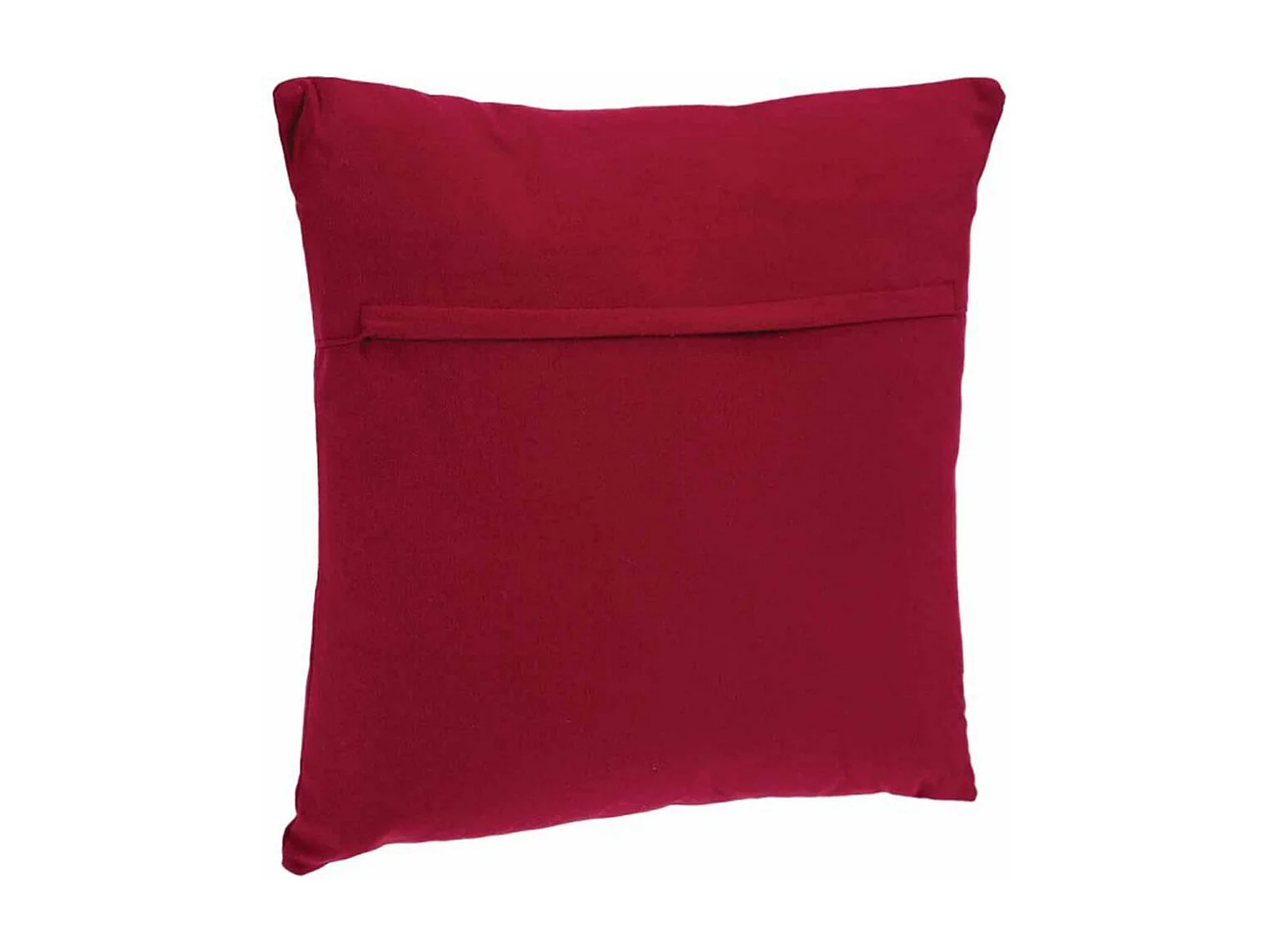 Lot de 2 coussins déhoussables en polyester coloris rouge -  Longueur 38 x Profondeur 12 x Hauteur 38  cm