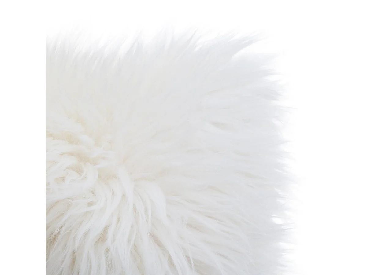 Lot de 2 coussins Déhoussables en fourrure coloris Ivoire - Longueur 40 x Profondeur 17 x Hauteur 40 cm