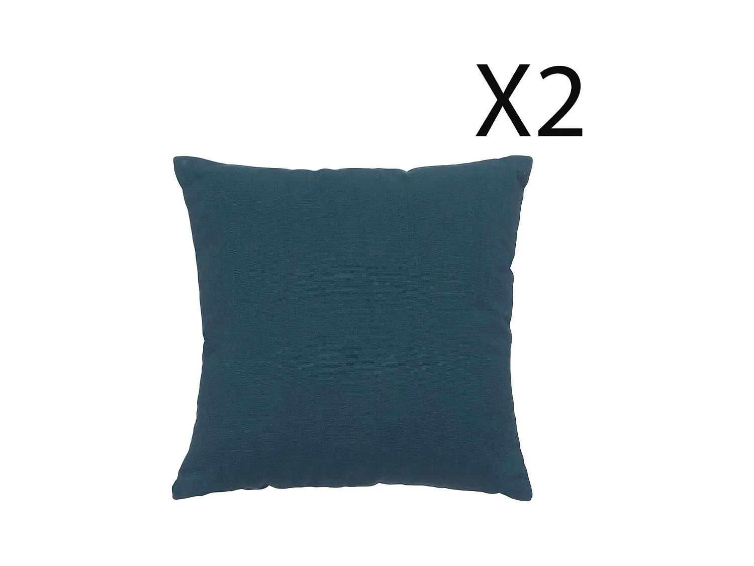 Lot de 2 coussins déhoussables coloris bleu - Longueur 38 x Profondeur 12 x Hauteur 38  cm