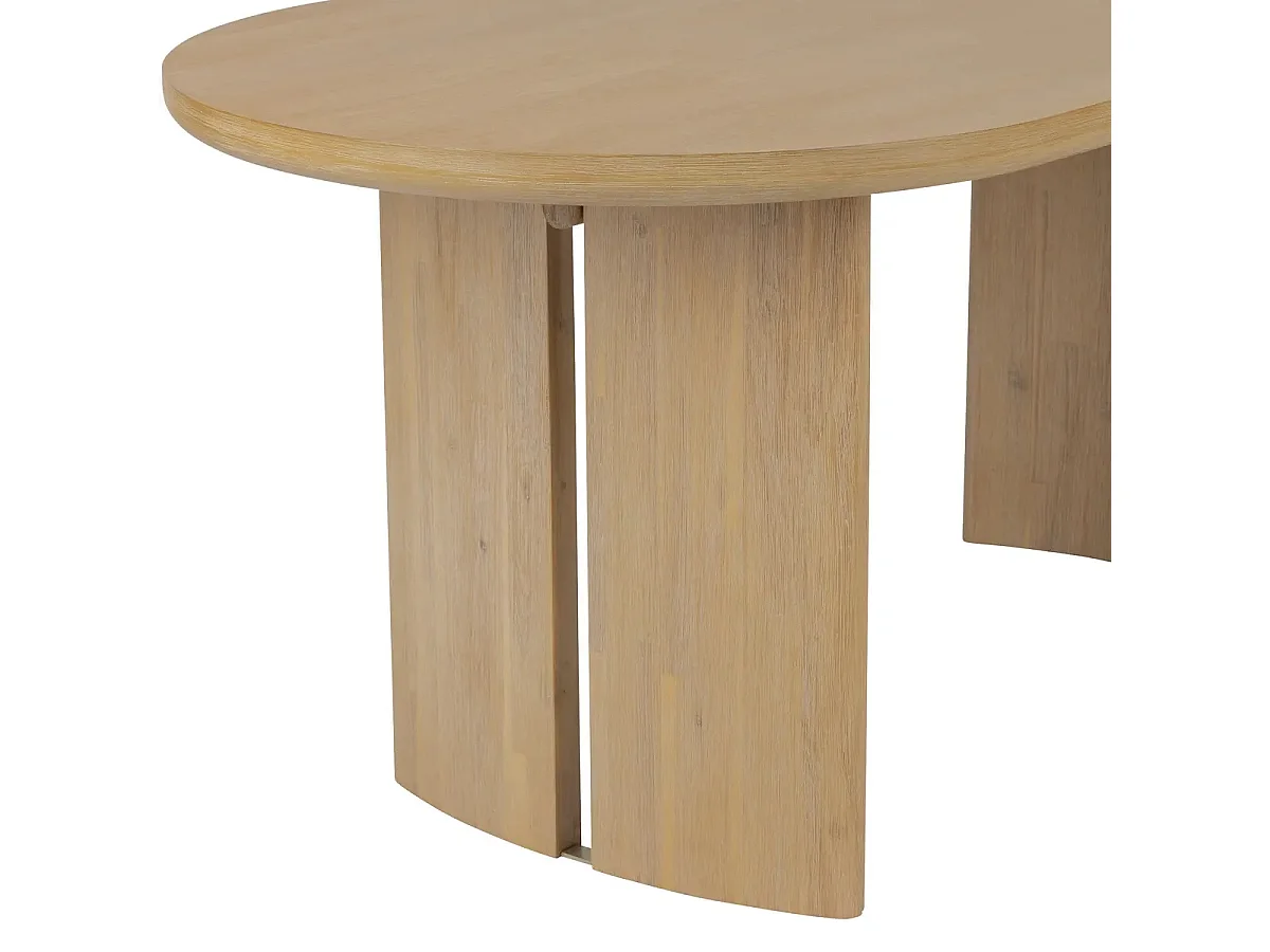 Table à manger, table de repas rectangulaire en bois coloris beige - Longueur 180 x Profondeur 90 x Hauteur 76  cm
