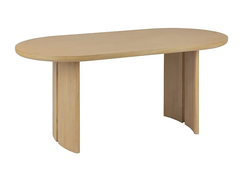 Table à manger, table de repas rectangulaire en bois coloris beige - Longueur 180 x Profondeur 90 x Hauteur 76  cm