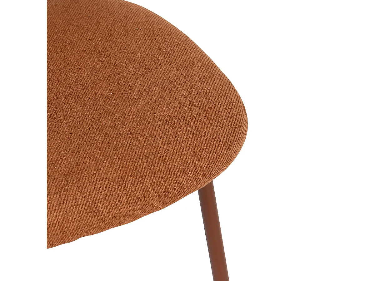 Lot de  4 chaises en Polyester coloris ambre et pieds en acier -Longueur 43 x Profondeur 57 x Hauteur 84  cm