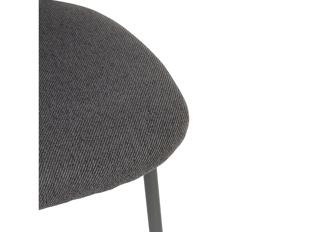 Lot de  4 chaises en Polyester coloris gris et pieds en acier -Longueur 43  x Profondeur 57 x Hauteur 84  cm