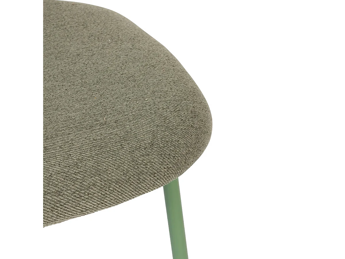 Lot de  4 chaises en Polyester coloris vert cèdre et pieds en acier -Longueur 43 x Profondeur 57 x Hauteur 84  cm