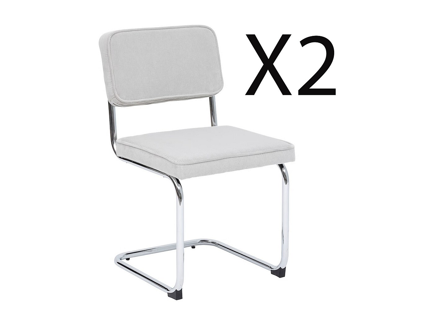 Lot de 2 chaises luxury ZIP en velours pieds chromés