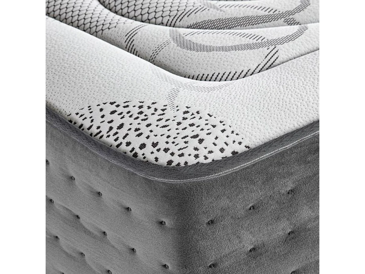 Matelas 90x190 cm RONA à ressorts ensachés, mousse mémoire de forme, indépendance du couchage, face été/hiver, épaisseur 26 cm