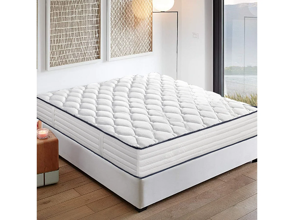 Matelas CUBA 140x190 cm à ressorts ensachés, en mousse haute densité, indépendance du couchage, face été/hiver, épaisseur 27cm