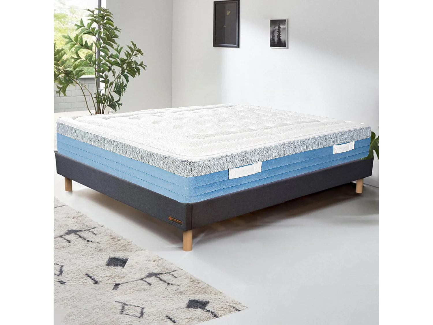 Matelas SENA 140x200 cm à ressorts ensachés, mousse mémoire de forme, indépendance du couchage, épaisseur 27cm