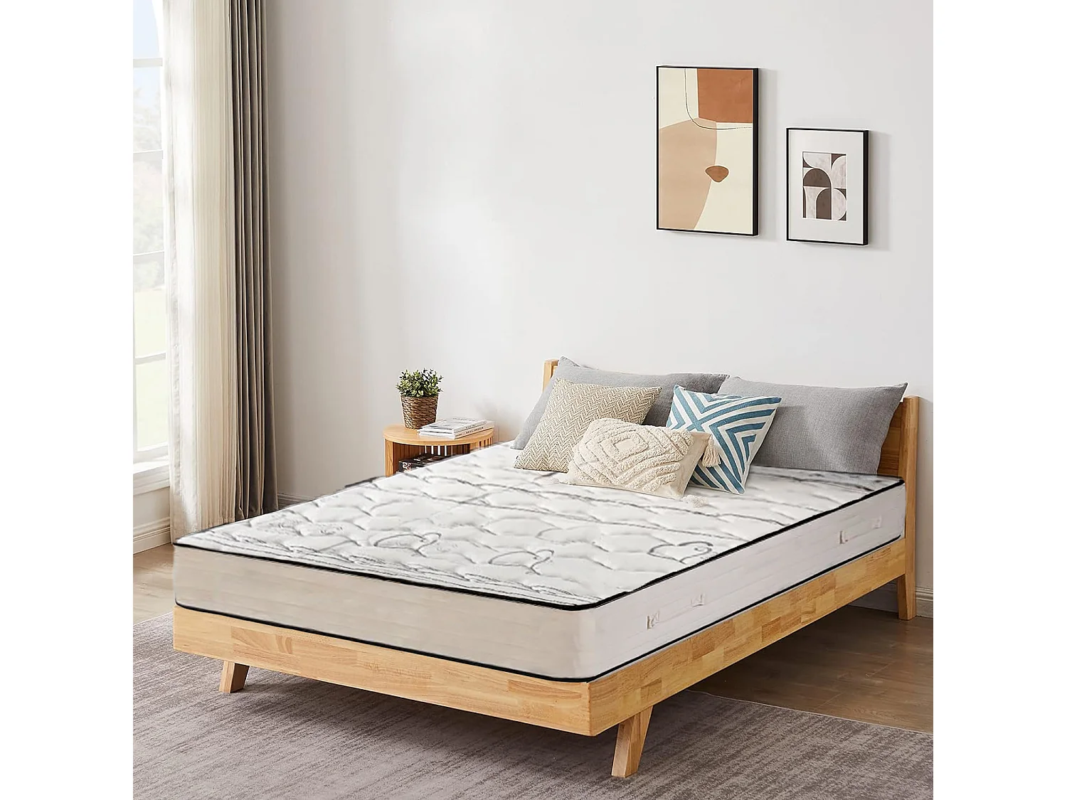 Matelas réversible NELIA 180x200 cm, mousse haute densité, indépendance du couchage, avec face été/hiver, épaisseur 24 cm