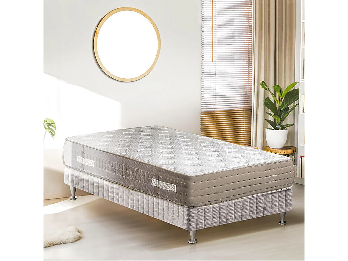 Matelas KIAN 140x190 cm à ressorts ensachés, en mousse haute densité, indépendance du couchage, face été/hiver, épaisseur 26cm