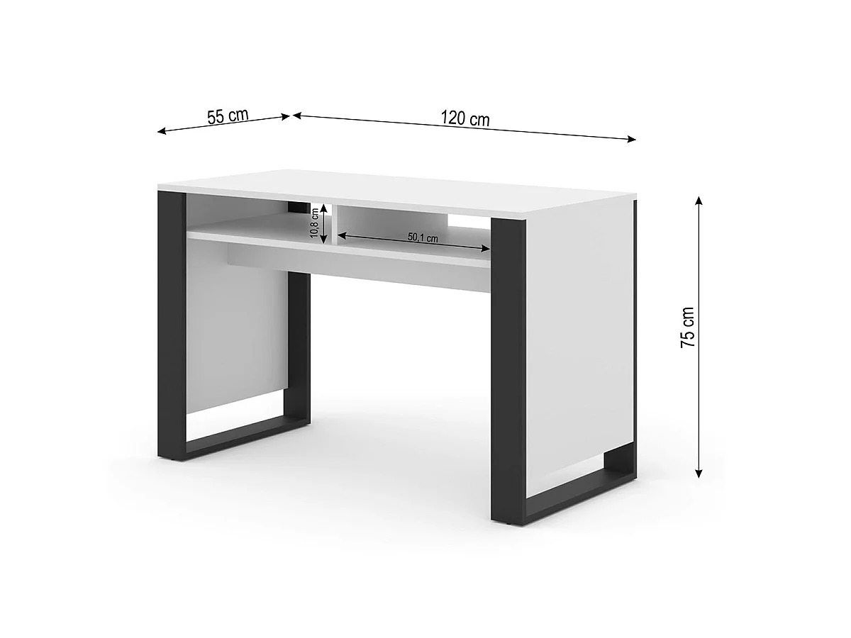 Bureau 2 nissen Gani Wit en Zwart