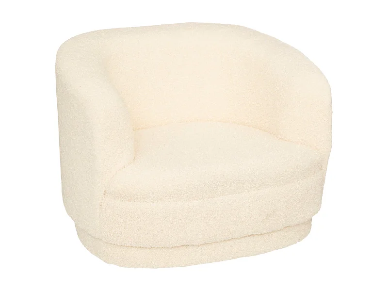 Fauteuil pour enfant en tissu et MDF coloris blanc- Longueur 41,5 x Profondeur 36 x Hauteur 45 cm