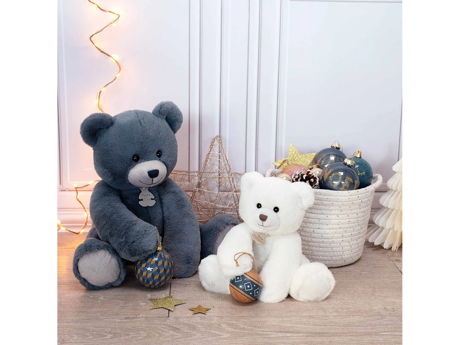 Peluche 35 cm en 100% polyester collection OSCAR ours marron taupe