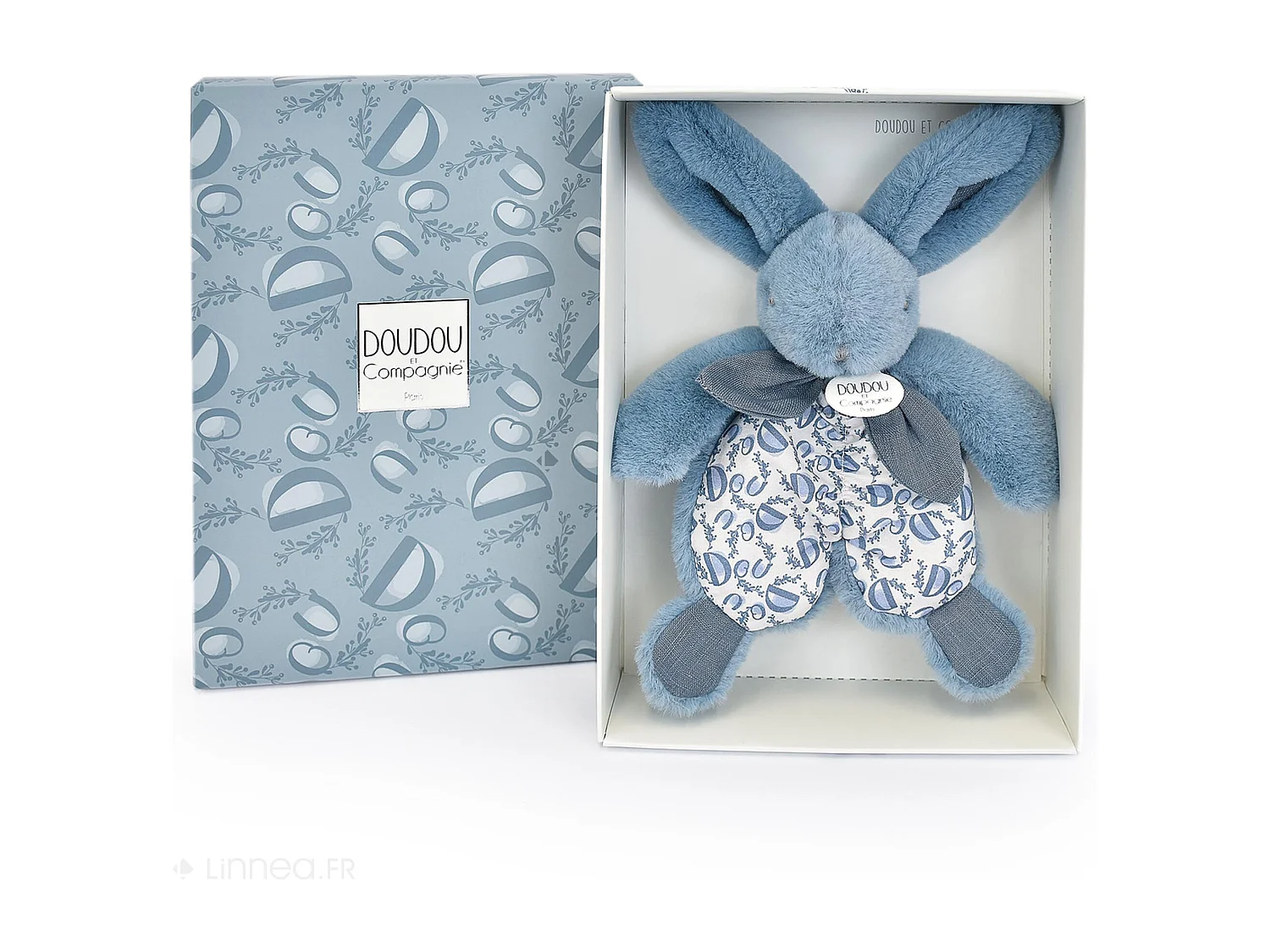 Doudou lapin 18 cm polyester collection LAPIN DOUDOU bleu