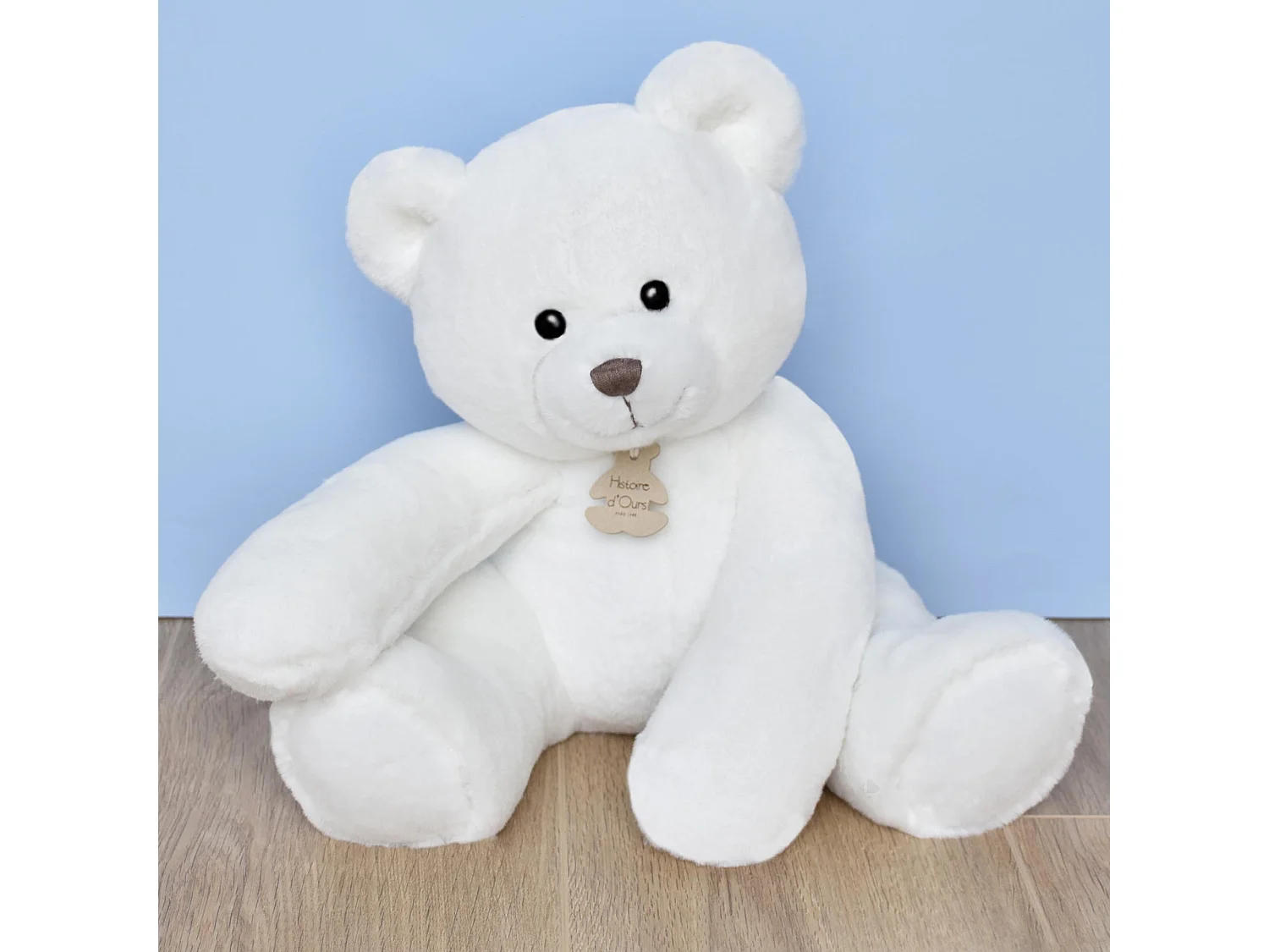 Peluche 35 cm en 100% polyester collection OSCAR ours blanc ivoire