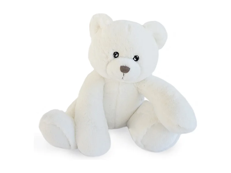 Peluche 35 cm en 100% polyester collection OSCAR ours blanc ivoire