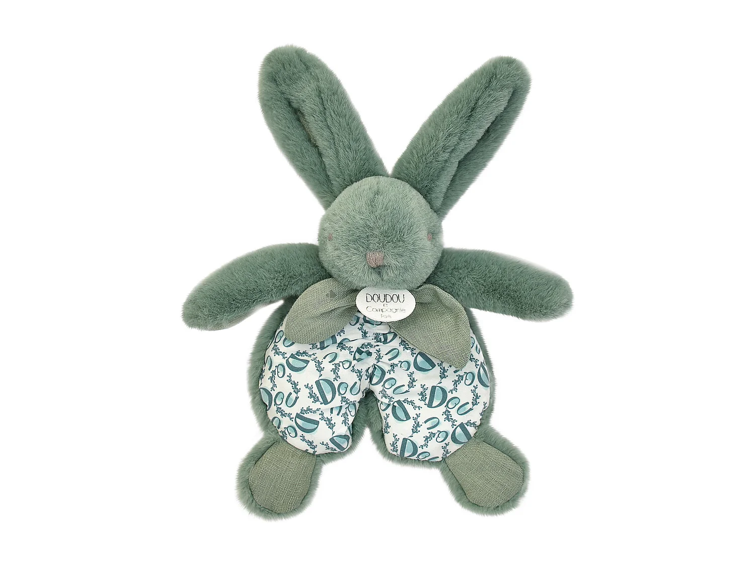 Doudou lapin 18 cm polyester collection LAPIN DOUDOU Vert sauge