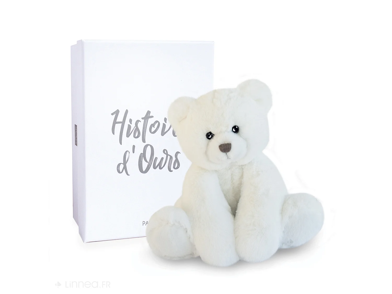 Peluche 25 cm en 100% polyester collection OSCAR ours blanc ivoire
