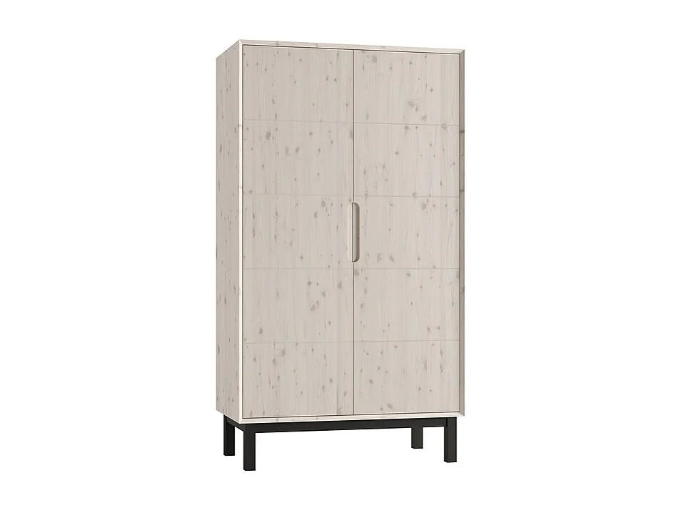 Armoire 2 portes Country Bois blanchi