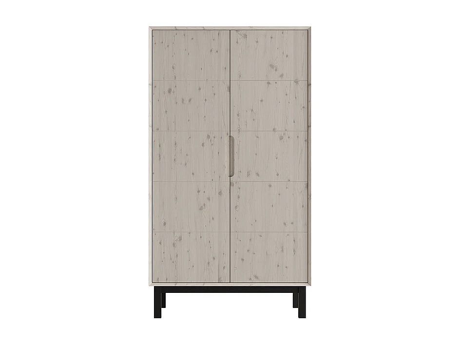 Armoire 2 portes Country Bois blanchi