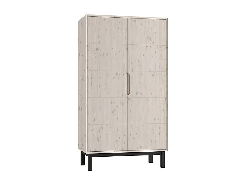 Armoire 2 portes Country Bois blanchi