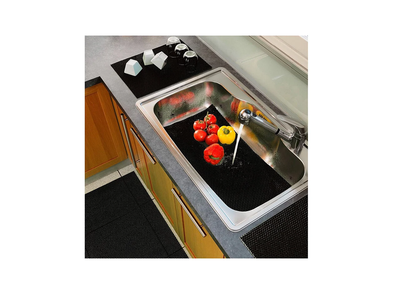Tapis Multi-Usage en PVC "Tubulo" 43x65cm Noir