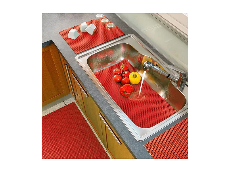 Tapis Multi-Usage en PVC "Tubulo" 43x65cm Rouge