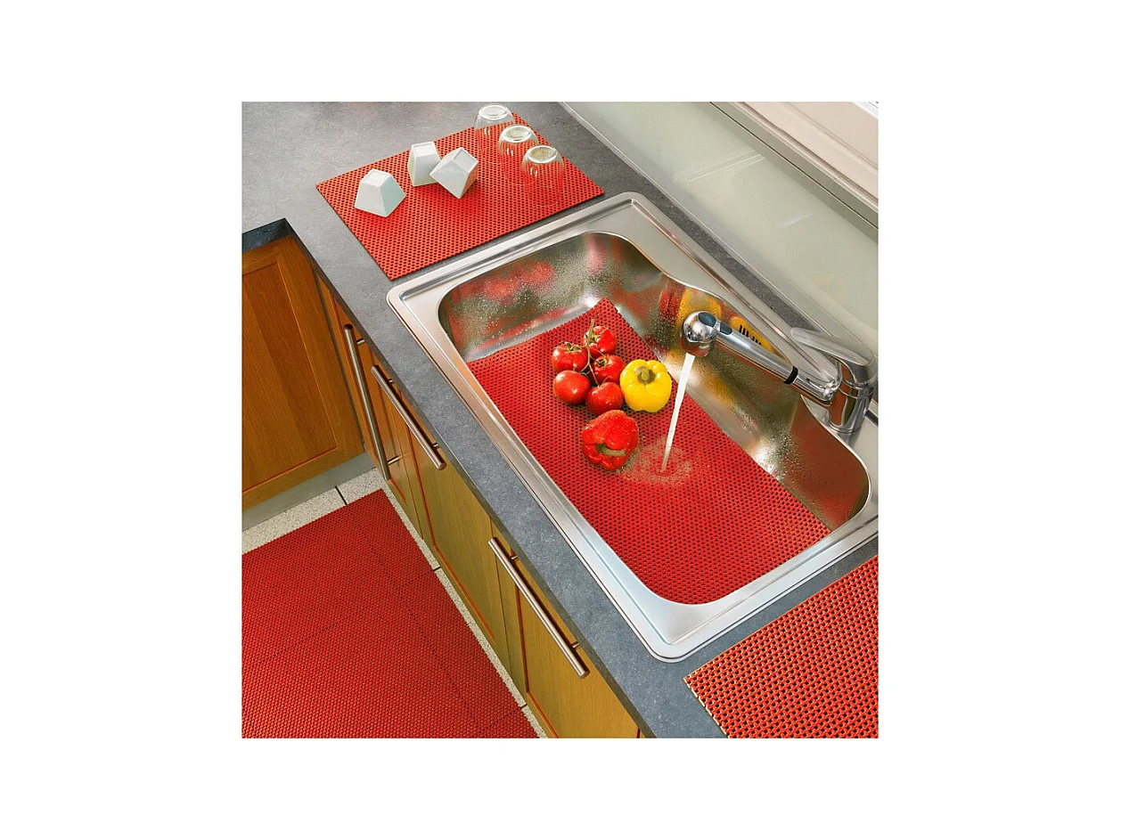 Tapis Multi-Usage en PVC "Tubulo" 43x65cm Rouge
