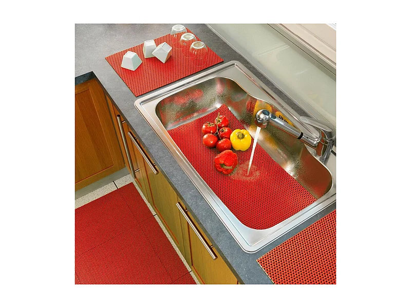 Tapis Multi-Usage en PVC "Tubulo" 32x43cm Rouge