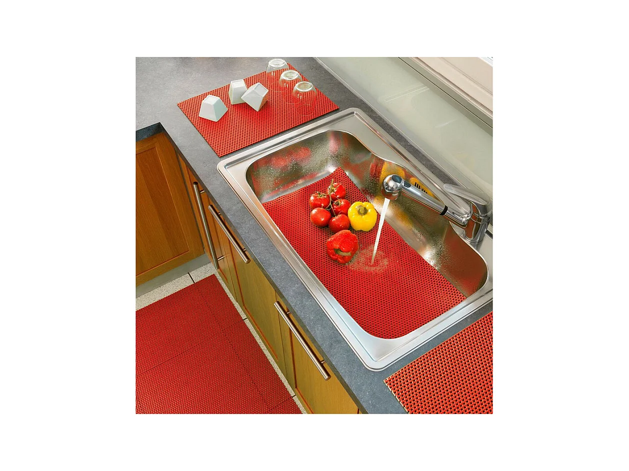 Tapis Multi-Usage en PVC "Tubulo" 32x43cm Rouge