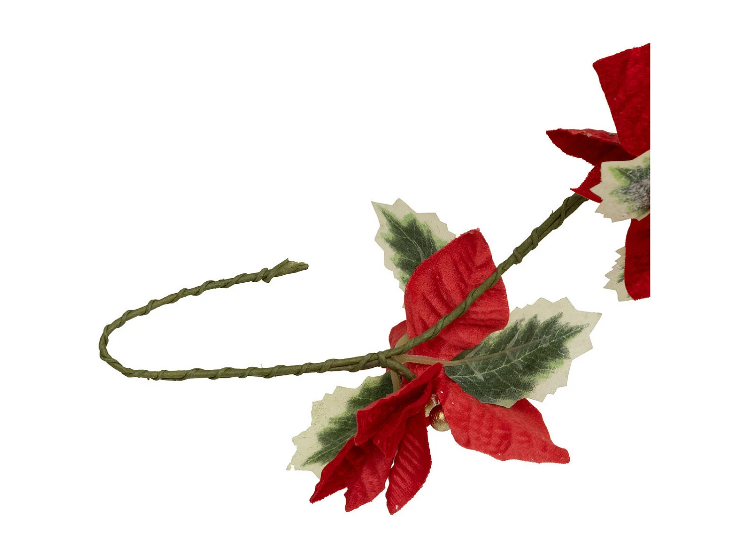 Guirlande de Noël Fleurs de Poinsettia Rouge H 180 cm