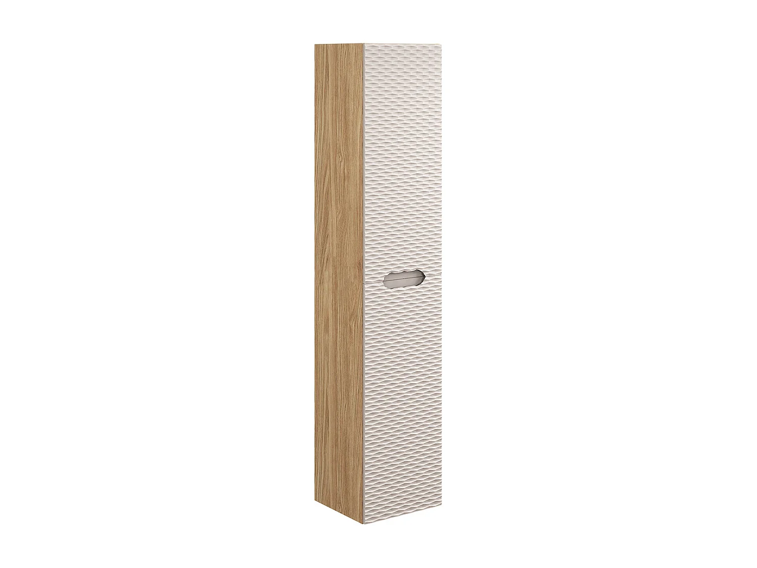 Ensemble meuble simple vasque encastrée 80cm et colonne Elora Beige et bois