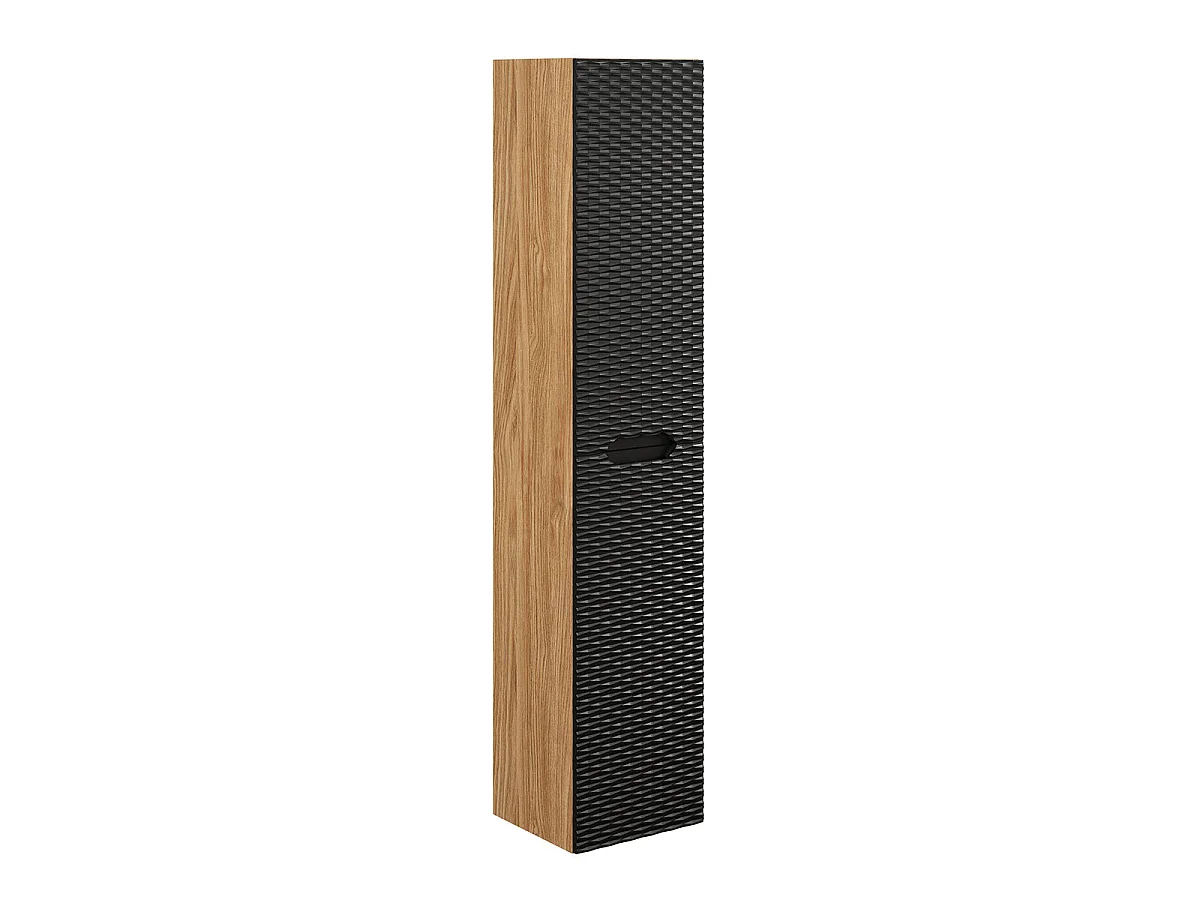 Ensemble meuble double vasque 120cm 4 tiroirs et colonne Elora Noir et bois