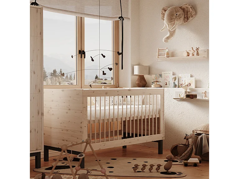 Lit évolutif 70x140 Country Bois blanchi