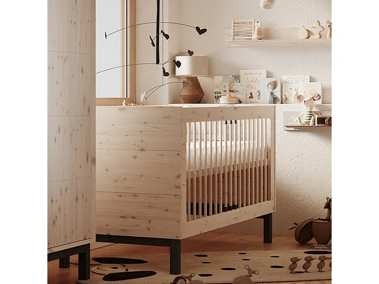 Lit évolutif 70x140 Country Bois blanchi