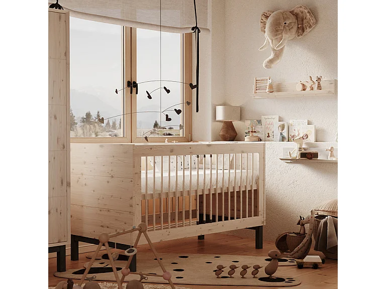 Lit évolutif 70x140 Country Bois blanchi
