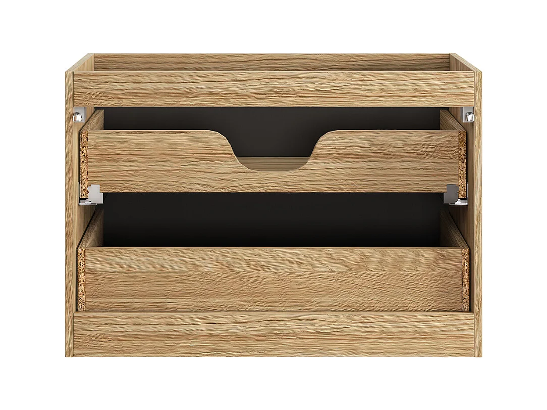 Elora 80cm enkele wastafel Zwart en hout