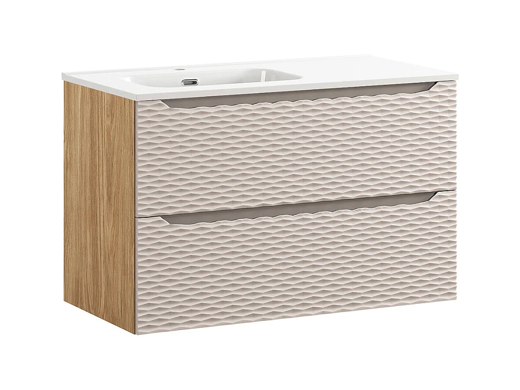 Mobile bagno con lavabo Elora beige e marrone gauche