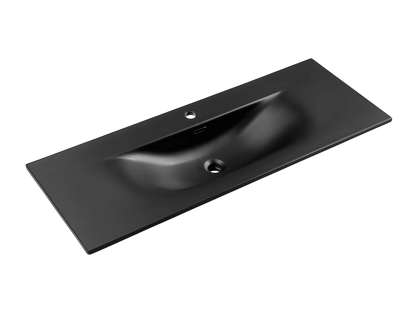 Elora sort og træ, enkelt håndvask 120 cm, 2 skuffer
