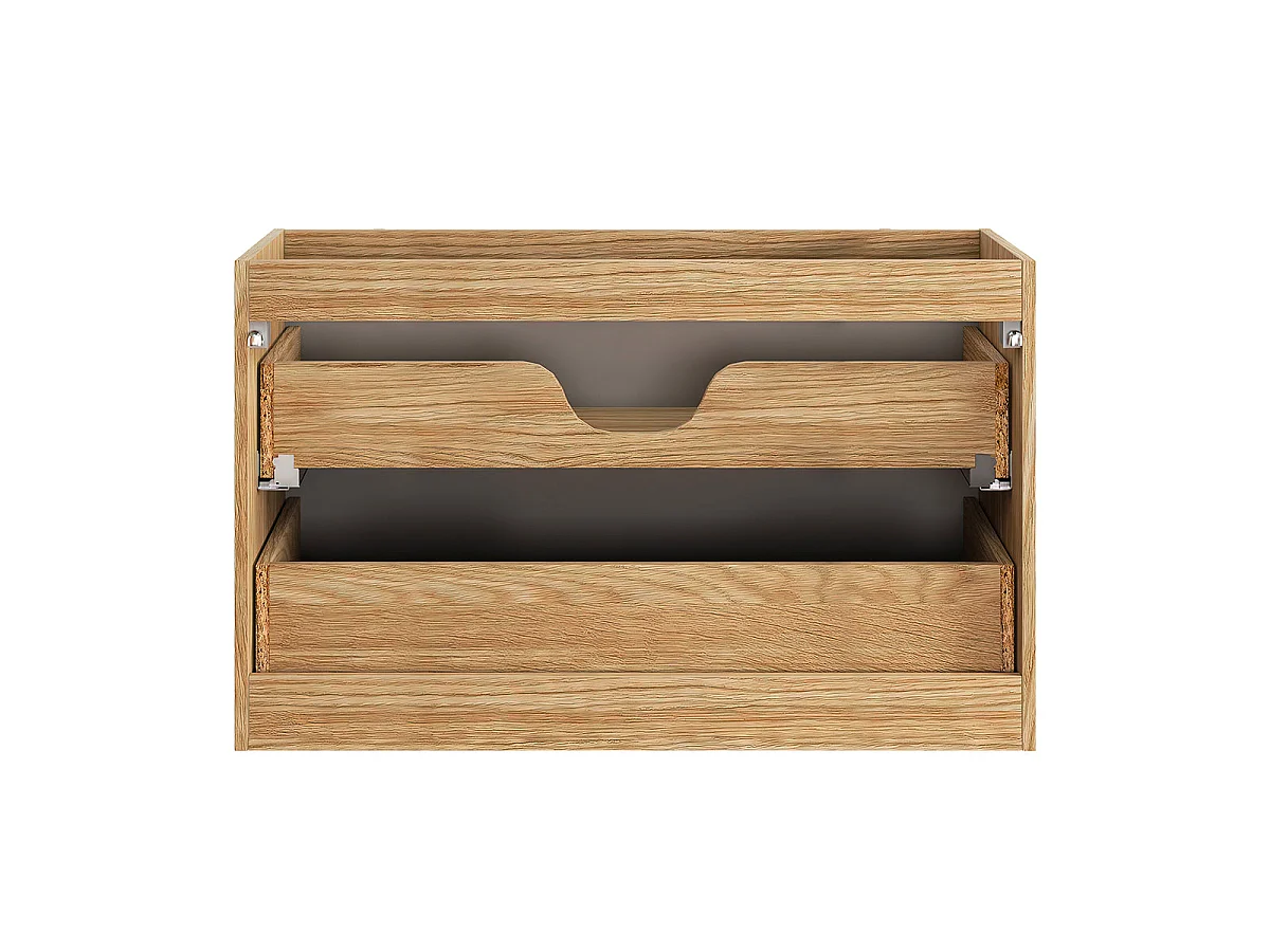 Mueble lavabo individual encastrado 90cm Elora Beige y madera