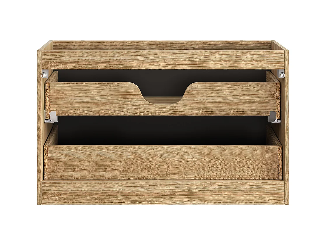 Elora enkele wastafel met inzet links 90cm Zwart en hout