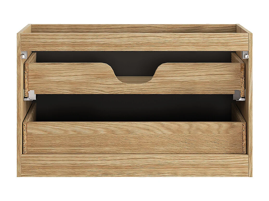 Meuble simple vasque 90cm Elora Noir et bois