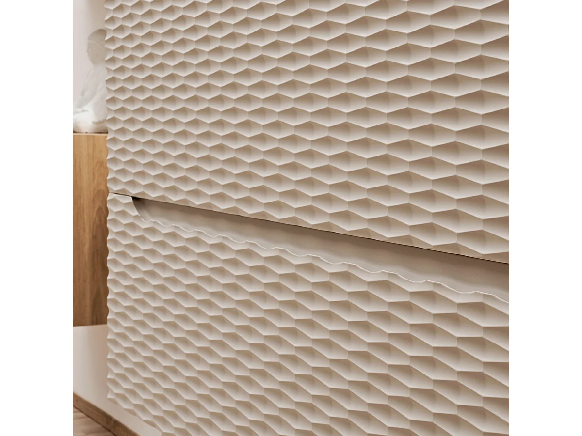 Elora Beige og træ enkelt håndvask 80cm