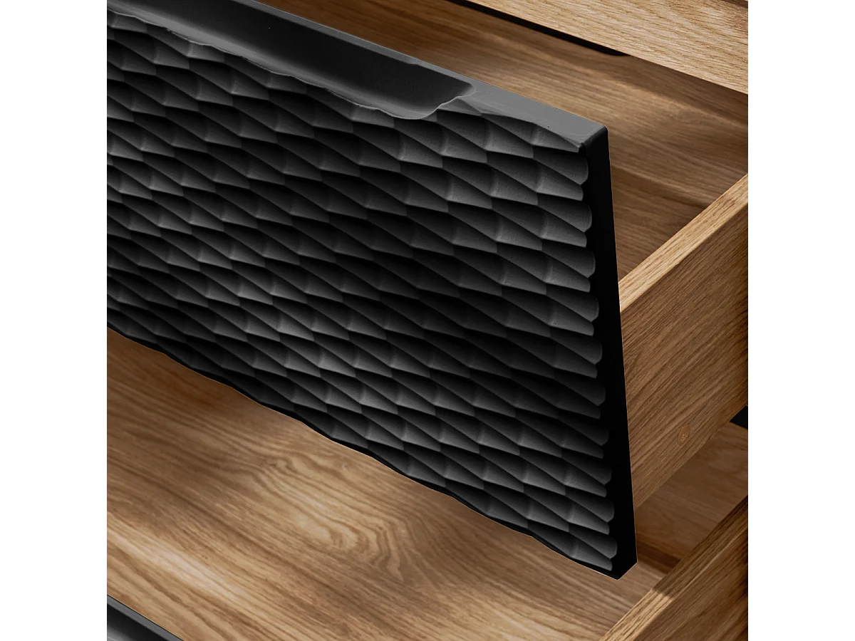 Meuble simple vasque 60cm Elora Noir et bois