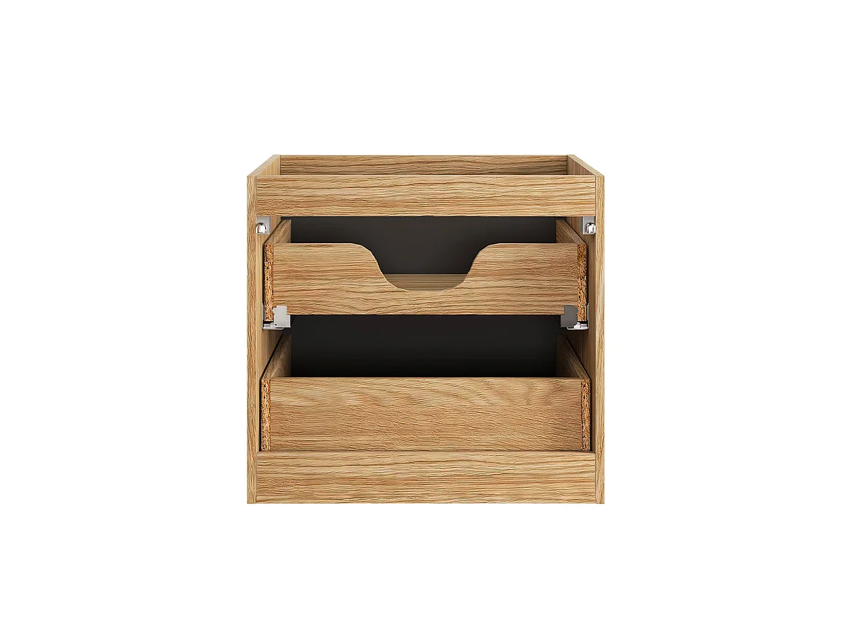 Meuble simple vasque 60cm Elora Noir et bois