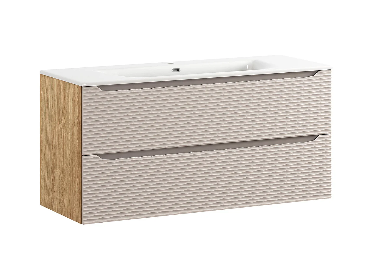 Mobile bagno con lavabo Elora beige e marrone 120cm