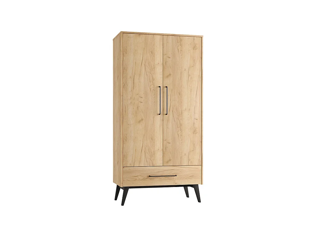 Armoire 2 portes 1 tiroir Retro Bois