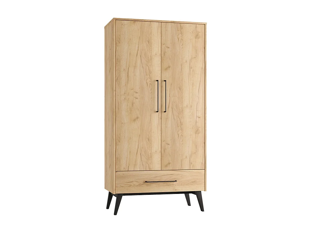 Armoire 2 portes 1 tiroir Retro Bois